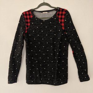 12PM by Mon Ami Sweater| Polka dot/Buffalo Plaid